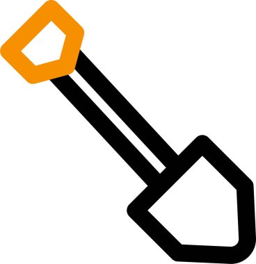 Kürek simgesi ve vektör illüstrasyonu beyaz arkaplanda izole edildi  