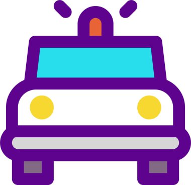 Beyaz arkaplanda izole edilmiş siren simgesi ve vektör illüstrasyonu 