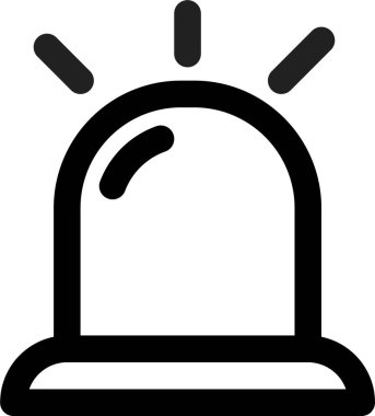 Beyaz arkaplanda izole edilmiş siren simgesi ve vektör illüstrasyonu 