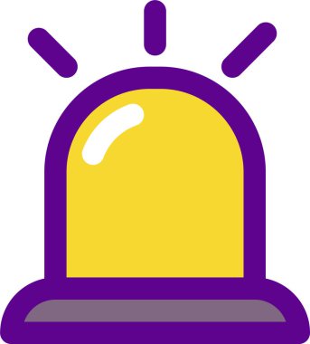 Beyaz arkaplanda izole edilmiş siren simgesi ve vektör illüstrasyonu 