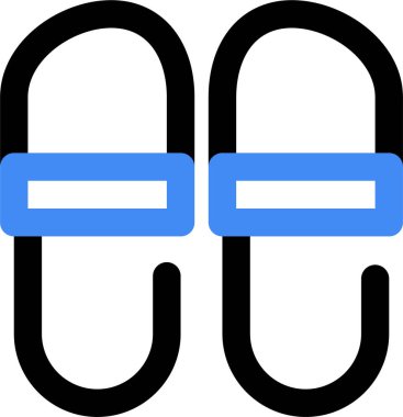 beyaz arkaplanda izole edilmiş terlik simgesi ve vektör illüstrasyonu