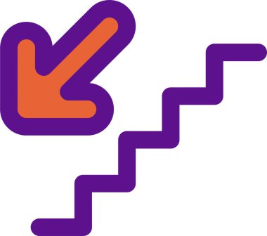 beyaz arkaplanda izole edilmiş merdiven simgesi ve vektör illüstrasyonu