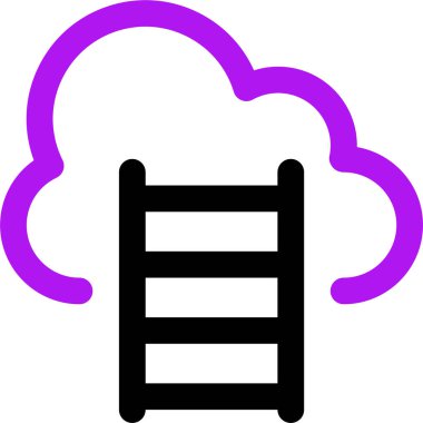 beyaz arkaplanda izole edilmiş merdiven simgesi ve vektör illüstrasyonu  