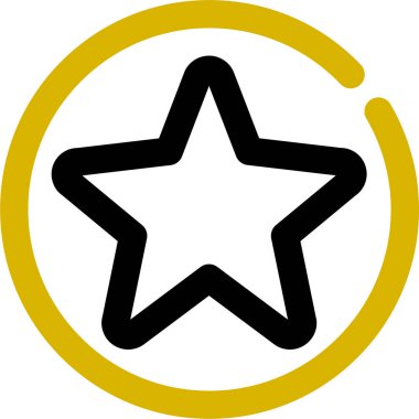 Beyaz arkaplanda izole edilmiş yıldız simgesi ve vektör illüstrasyonu 