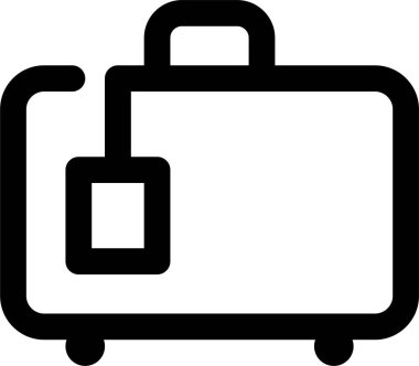 bavul simgesi, vektör illüstrasyonu beyaz arkaplanda izole edildi