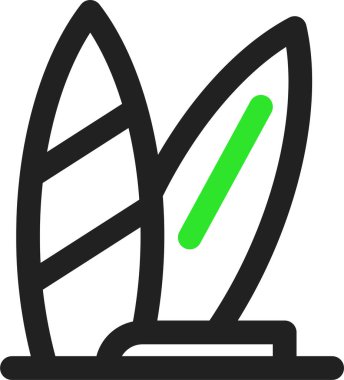 Surfs simgesi, vektör illüstrasyonu beyaz arkaplanda izole edildi 