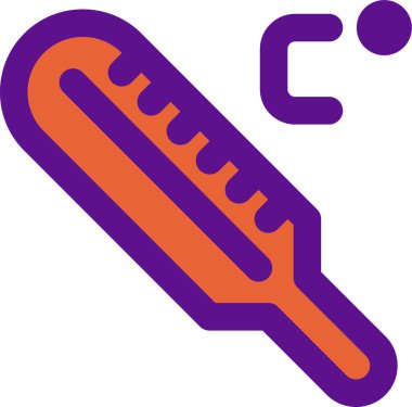 Beyaz arkaplanda izole edilmiş sıcaklık simgesi ve vektör illüstrasyonu 