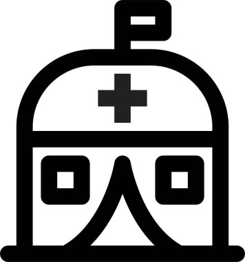 tıbbi çadır simgesi, vektör illüstrasyonu beyaz arkaplanda izole edildi 