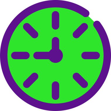 Saat simgesi, vektör illüstrasyonu beyaz arkaplanda izole edildi