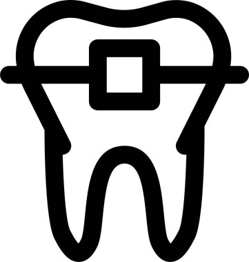 diş düzeltme simgesi, vektör çizimi beyaz arkaplanda izole edildi 
