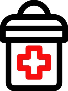 tıbbi çöp simgesi, vektör illüstrasyonu beyaz arkaplanda izole edildi 