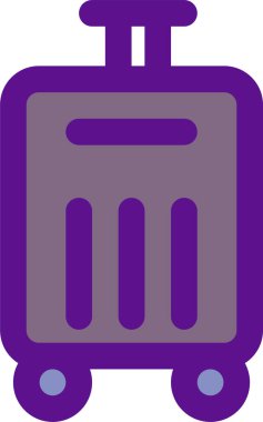 seyahat çantası simgesi ve vektör illüstrasyonu beyaz arkaplanda izole edildi