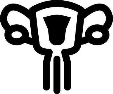 uterus simgesi, vektör çizimi beyaz arkaplanda izole edildi