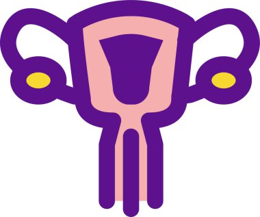 uterus simgesi, vektör çizimi beyaz arkaplanda izole edildi