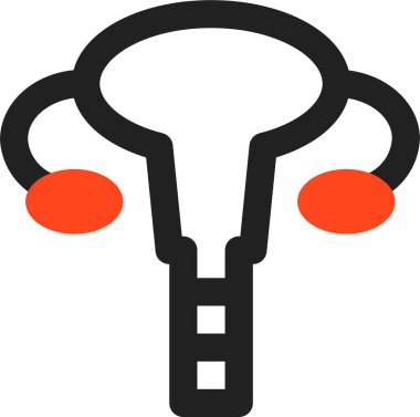 uterus simgesi, vektör çizimi beyaz arkaplanda izole edildi 