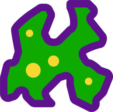 Virüs simgesi ve vektör illüstrasyonu beyaz arkaplanda izole edildi 