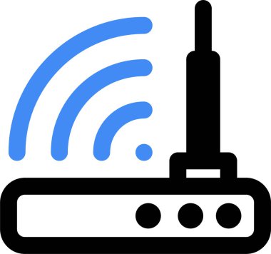 Beyaz arkaplanda izole edilmiş wifi simgesi ve vektör illüstrasyonu 