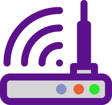 Beyaz arkaplanda izole edilmiş wifi simgesi ve vektör illüstrasyonu 