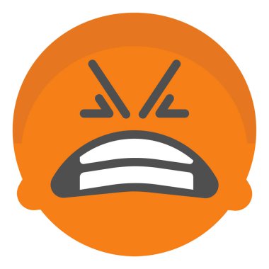 kızgın emoji simgesi, vektör çizimi beyaz arkaplanda izole edildi