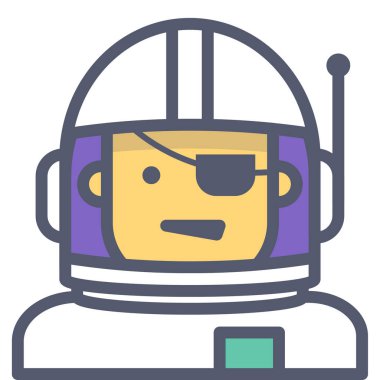 Astronot. Web simgesi basit illüstrasyon