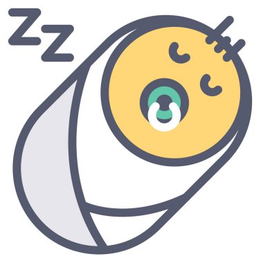 Çizgi film karakteri şirin bir bebeğin vektör çizimi