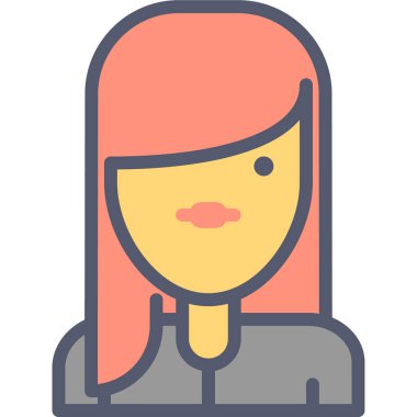 Kadın. Web simgesi basit illüstrasyon