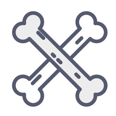 kemik simgesi, vektör illüstrasyonu beyaz arkaplanda izole edildi