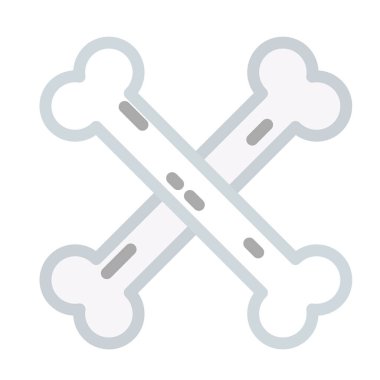 kemik simgesi, vektör illüstrasyonu beyaz arkaplanda izole edildi