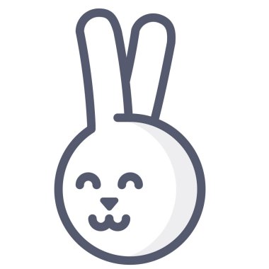 Paskalya yumurtası ikonu. Ağ için tavşan yüz vektör simgelerinin basit çizimi