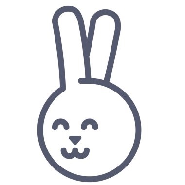 Paskalya yumurtası ikonu. Ağ için tavşan vektör simgelerinin basit çizimi