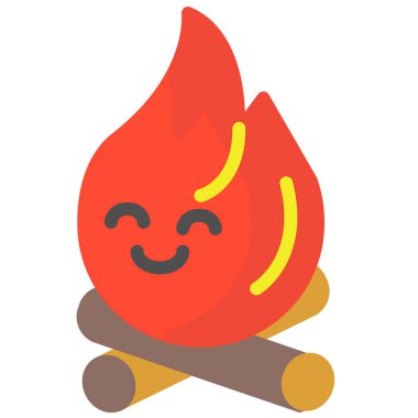 kamp web simgesi, basit vektör illüstrasyonu