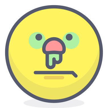 soğuk emoji simgesi, vektör çizimi beyaz arkaplanda izole