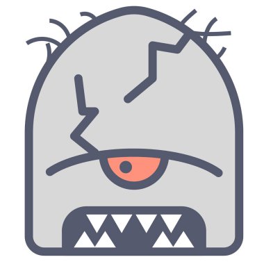 cracked character icon, vector illustration isolated on white background 