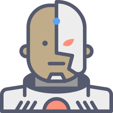 robot. Web simgesi basit illüstrasyon