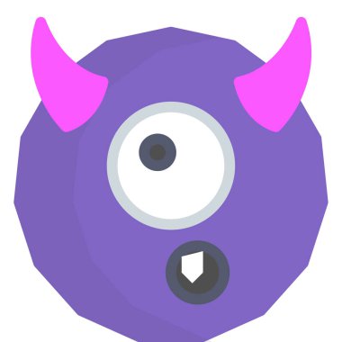 cyclop character icon, vector illustration isolated on white background 