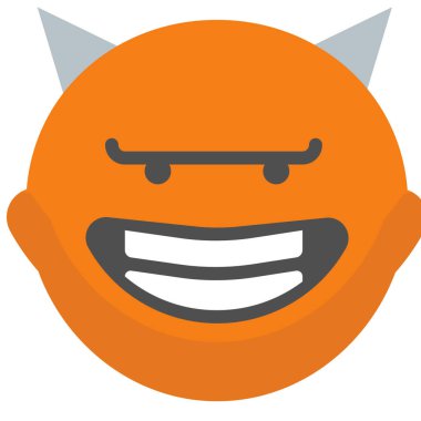 şeytan emoji simgesi, vektör çizimi beyaz arkaplanda izole edildi