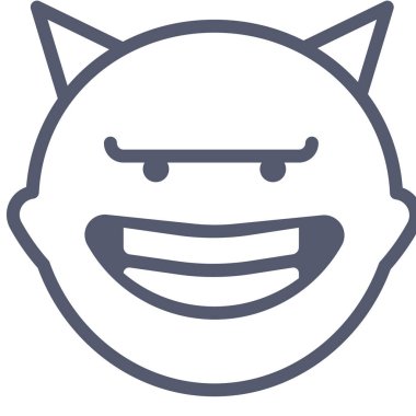 şeytan emoji simgesi, vektör çizimi beyaz arkaplanda izole edildi