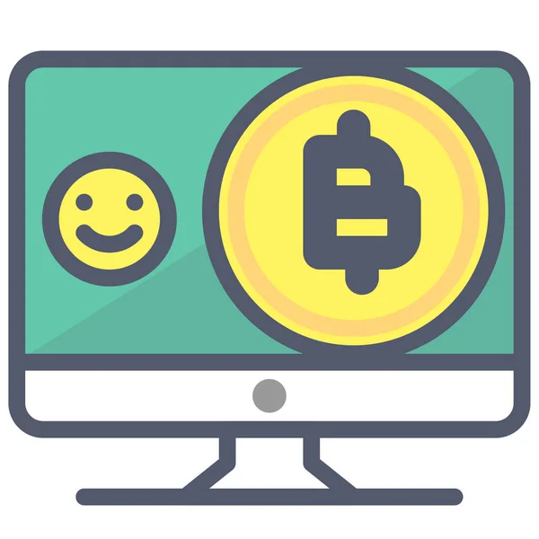 Icona Web Bitcoin Semplice Illustrazione — Vettoriale Stock