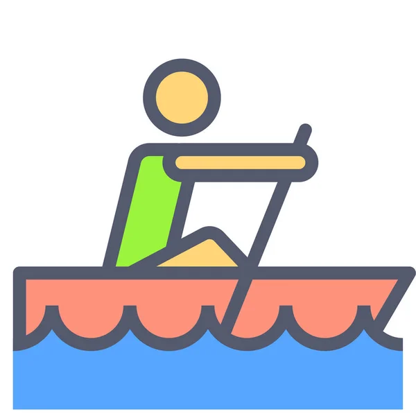 Barco Icono Web Ilustración Simple — Vector de stock