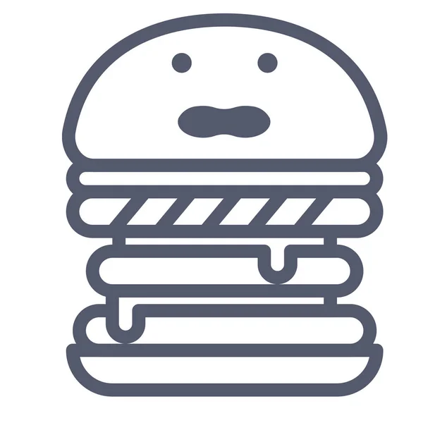Hamburger Web Icoon Eenvoudige Illustratie — Stockvector