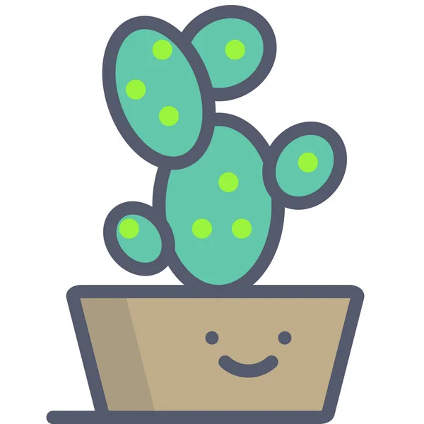 Cactus Icono Web Ilustración Simple — Vector de stock