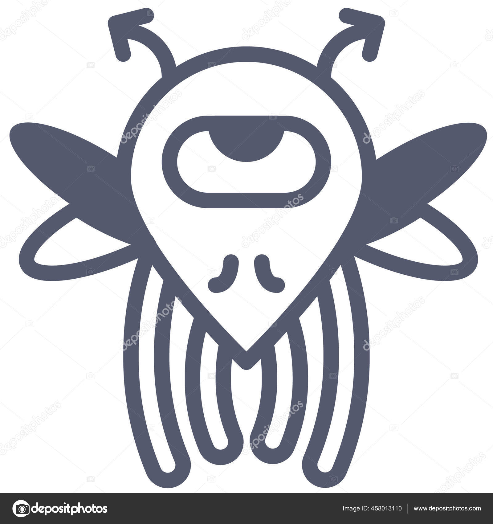 Fly Character Icon Vector Illustration Isolated White Background Vector ...