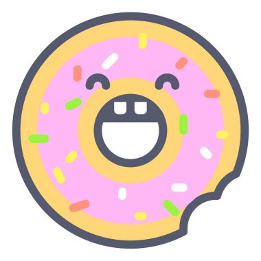 Çörek simgesi, vektör illüstrasyonu beyaz arkaplanda izole edildi