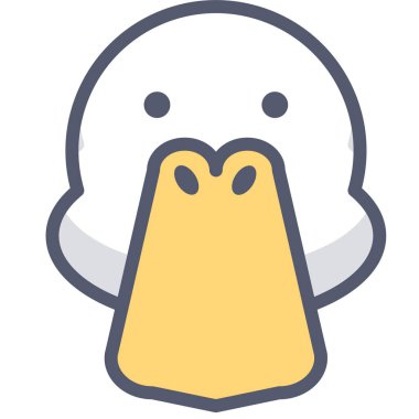 şirin kuş ağı simgesi, vektör illüstrasyonu