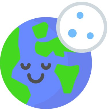 toprak gece simgesi, vektör çizimi beyaz arkaplanda izole edildi