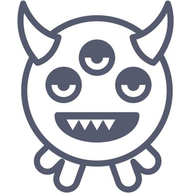 evil character icon, vector illustration isolated on white background 