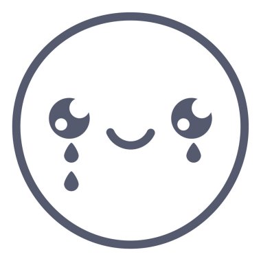 ağlayan emoji simgesi, vektör illüstrasyonu beyaz arkaplanda izole