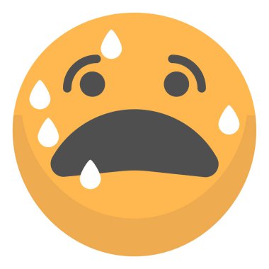 korku emoji simgesi, vektör illüstrasyonu beyaz arkaplanda izole