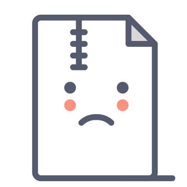 dosya fermuarlı simge, vektör illüstrasyonu beyaz arkaplanda izole  