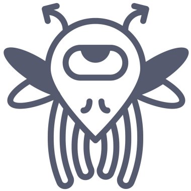 fly character icon, vector illustration isolated on white background 